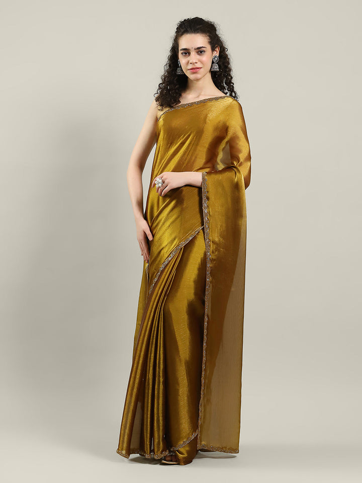 Plain Art slik Saree