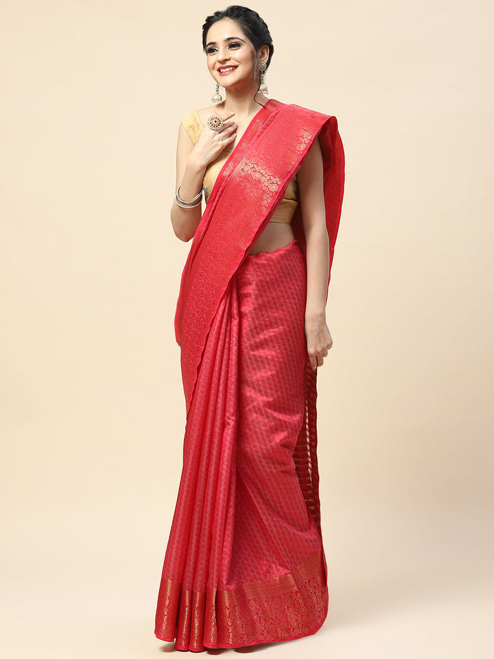 Plain Zari Border Handloom Woven Saree