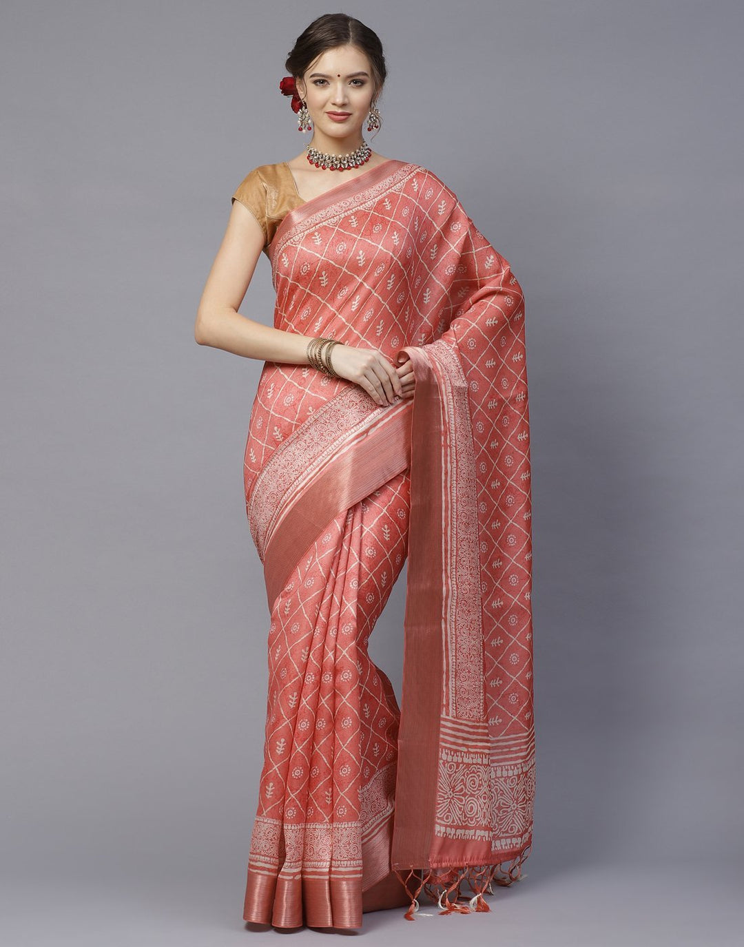 Satin Printed Saree