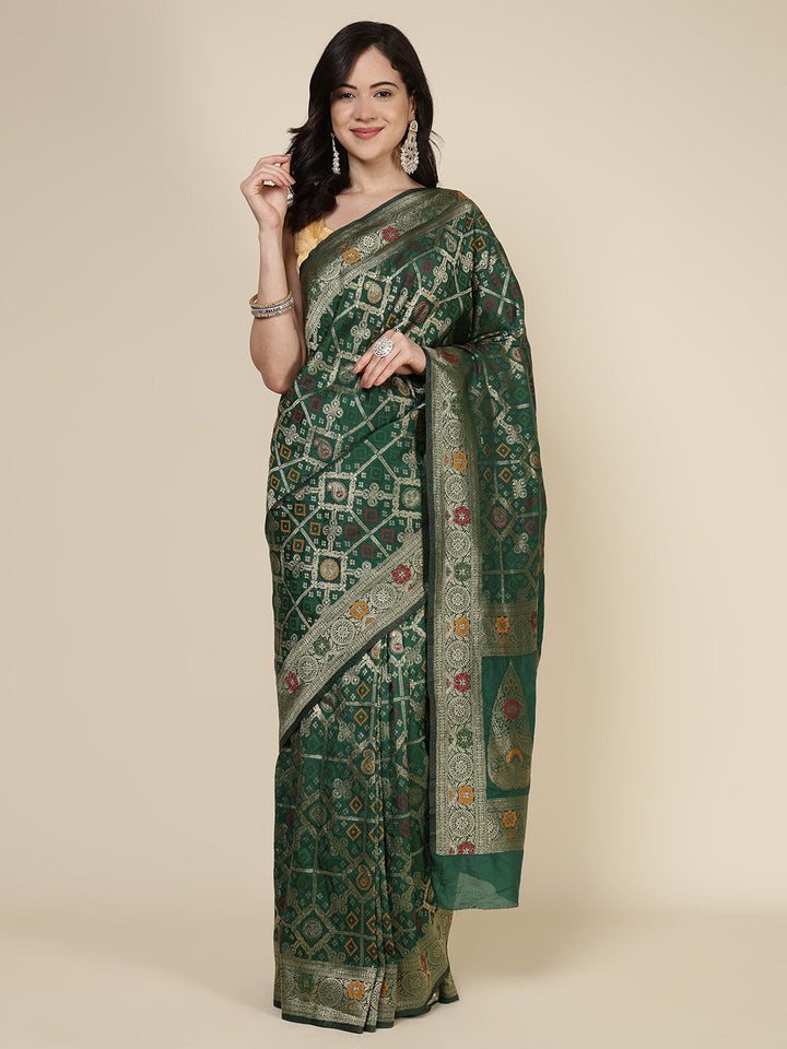 Zari Jaal Woven Art Silk Saree