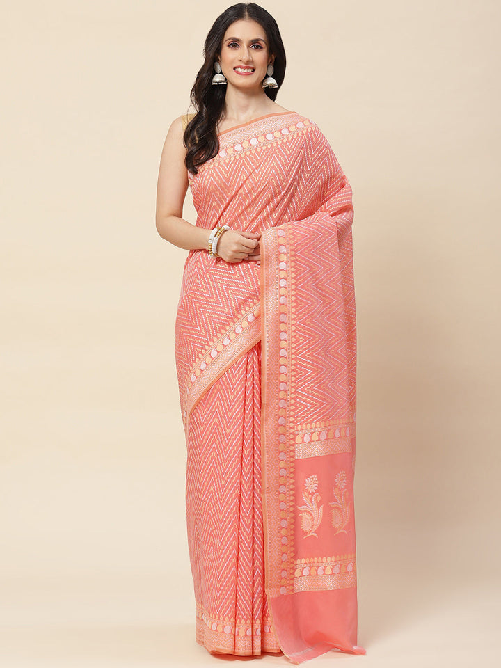 Zig Zag Woven Cotton Saree