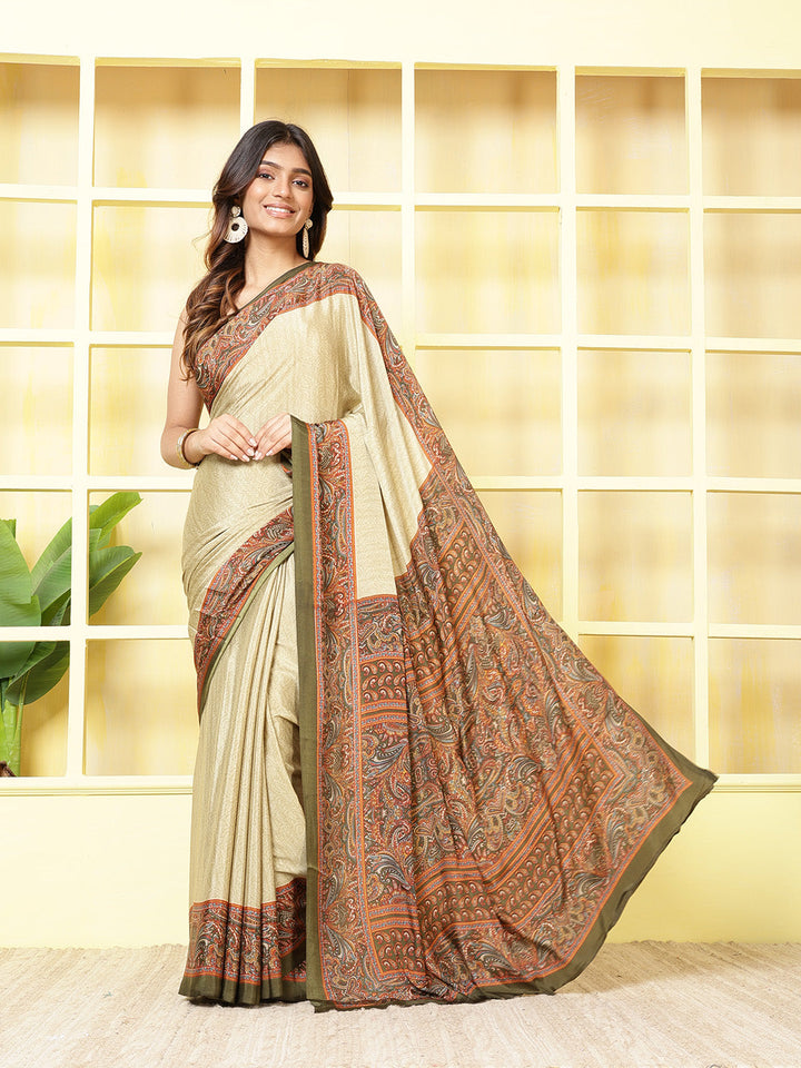 Digital Printed Crepe Saree