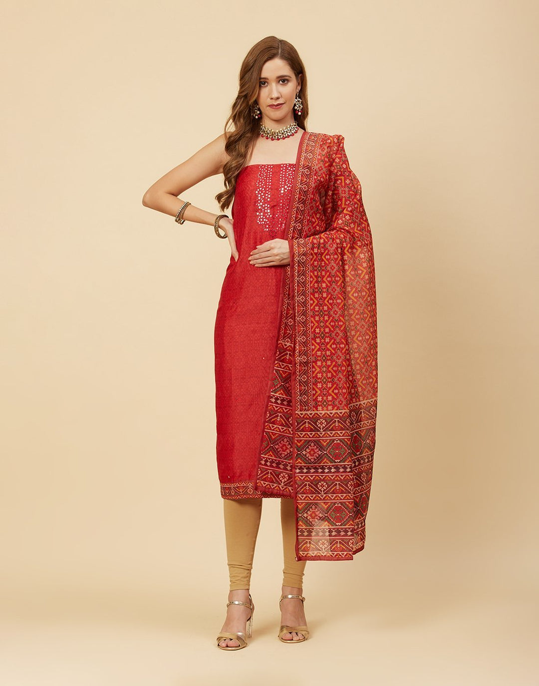 Embroidered Chanderi Suit Piece