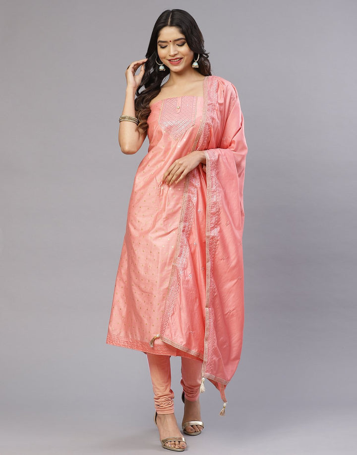 Chanderi Embroidered Suit Piece