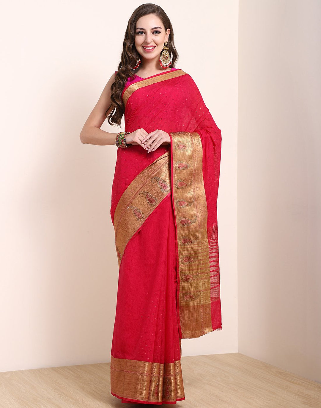 Magenta Art Handloom Saree