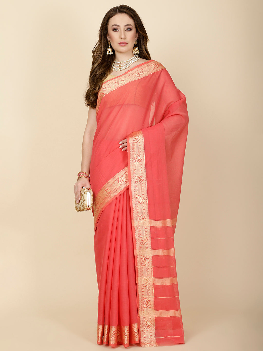 Resham Border Woven Cotton Saree