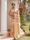 Floral Zari Zaal Organza Woven Saree