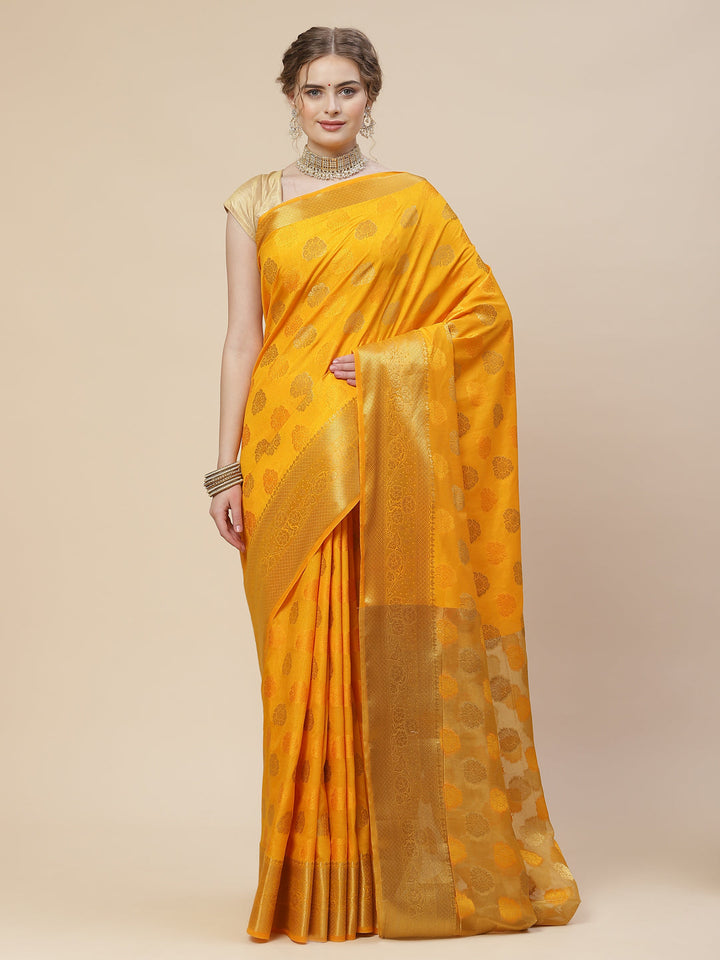 Zari Border Booti Art Handloom Woven Saree