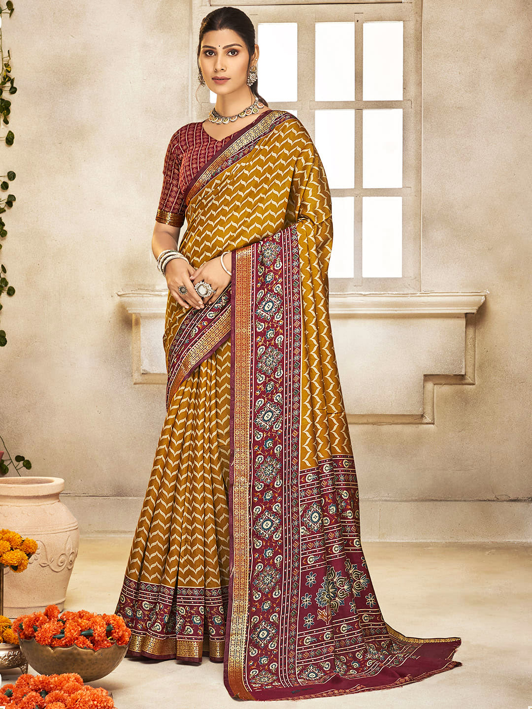 Printed Art Silk Saree