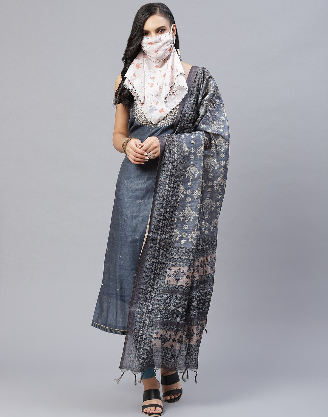 Chanderi Embroidered Suit piece