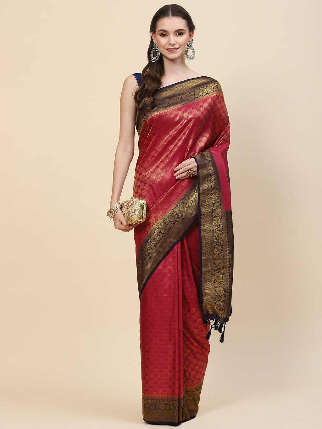Zari Jaal Handloom Woven Saree