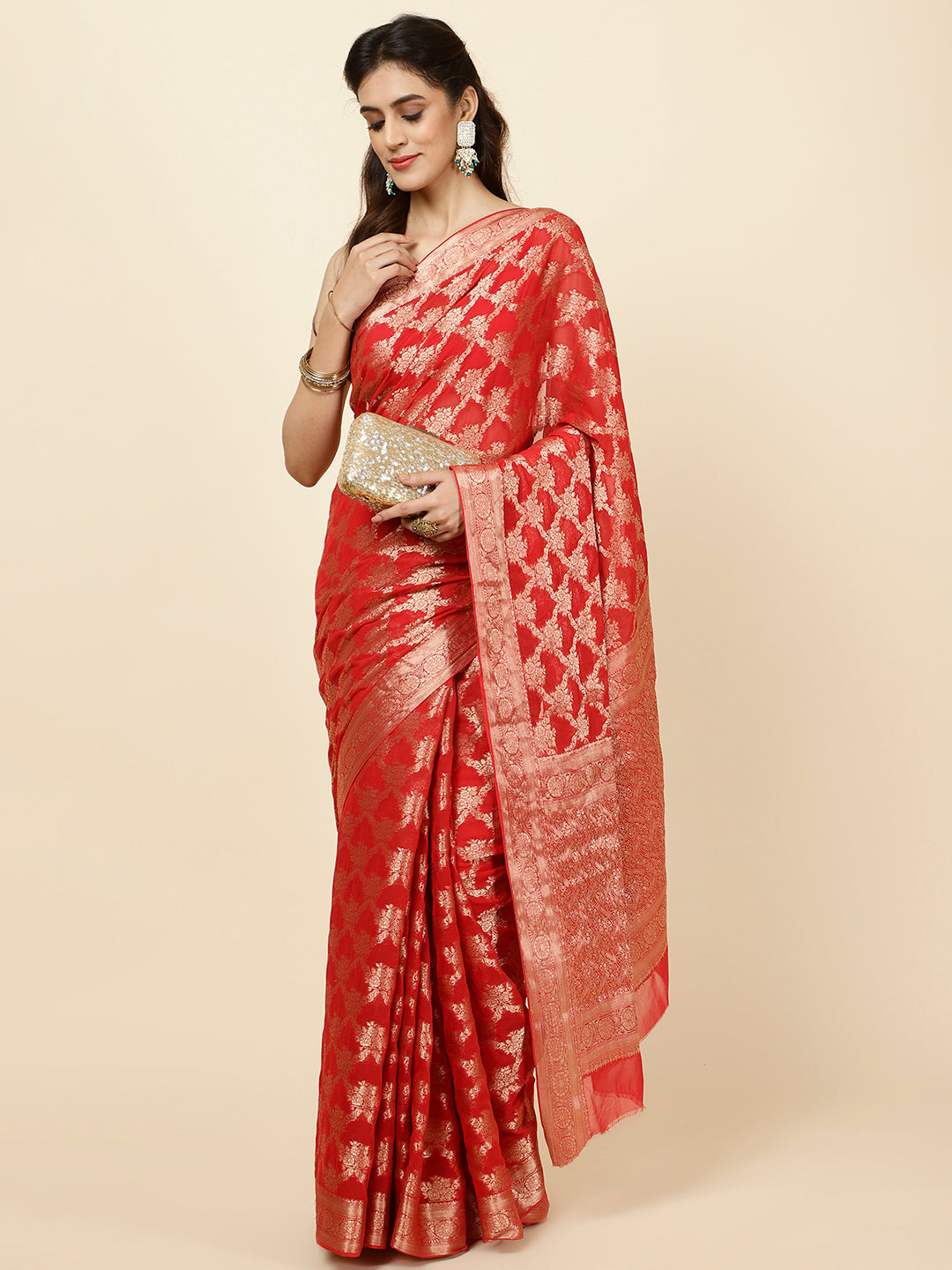 Zari Jaal Woven Chiffon Saree