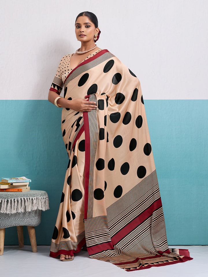 Printed Satin Saree