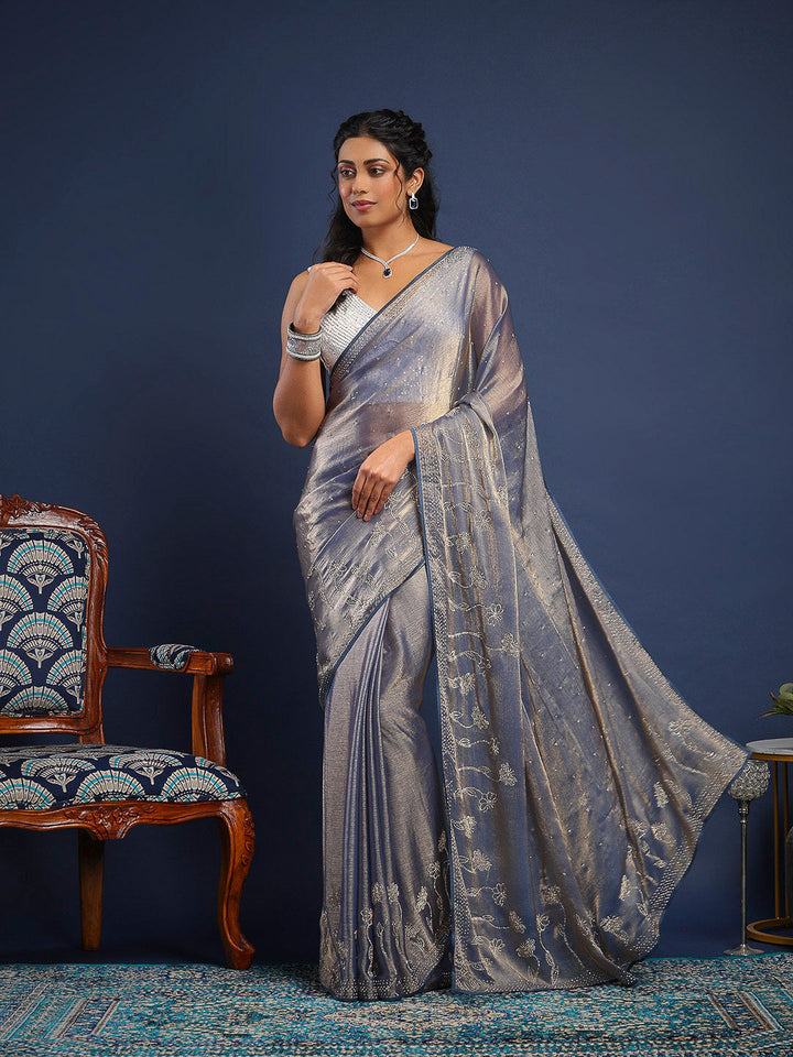 Embroidered Chiffon Saree
