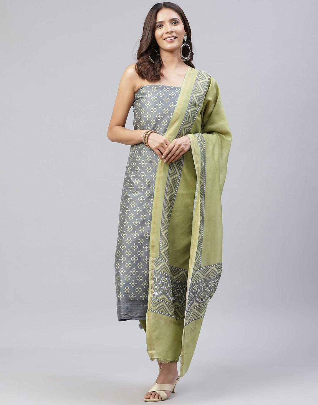 Fine Chanderi Printed Suit Piece
