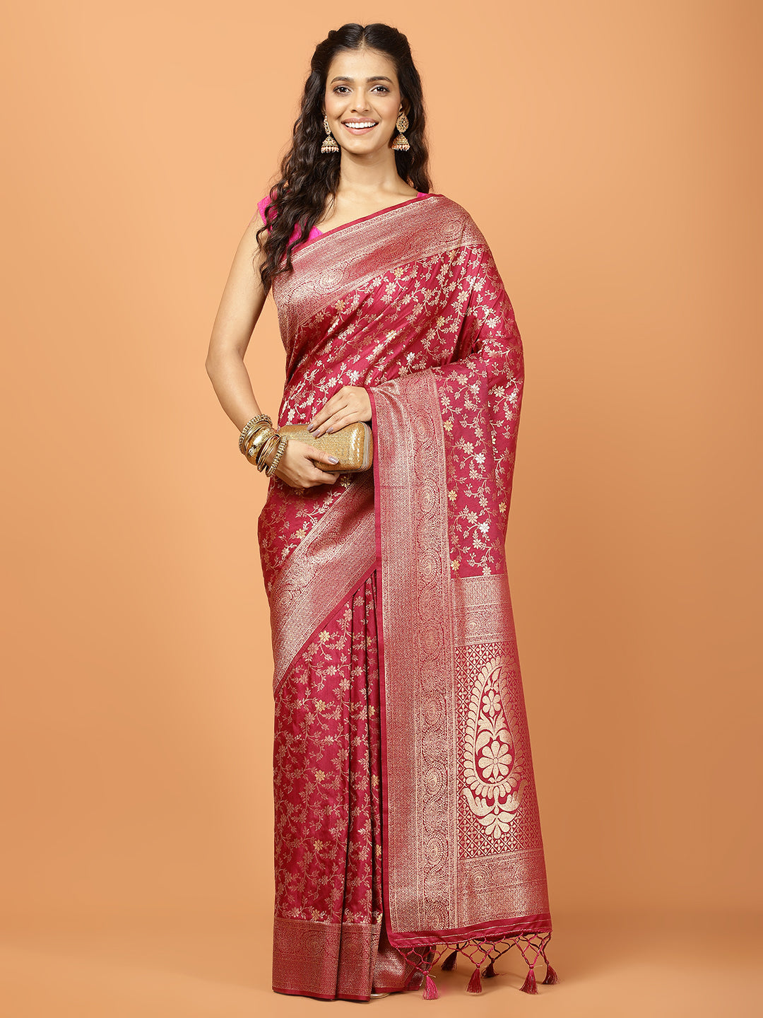 Zari Jaal Woven Art Silk Saree