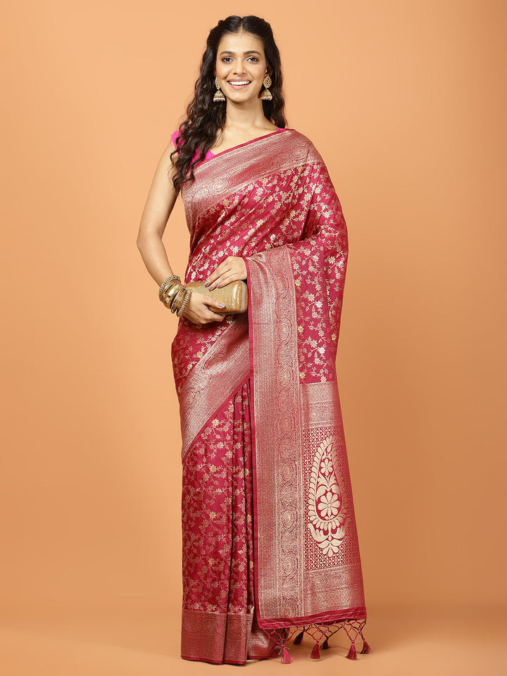 Zari Jaal Woven Art Silk Saree