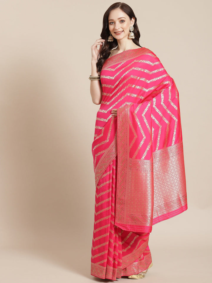Stone Jaal Banarasi Woven Saree