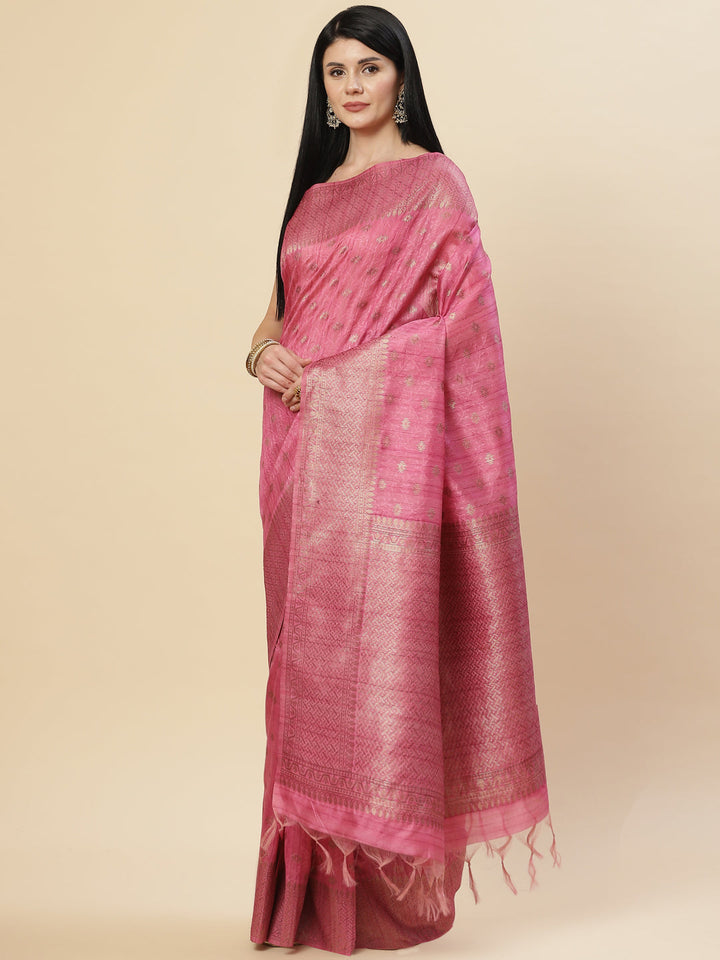 Zari Booti Tussar Woven Saree