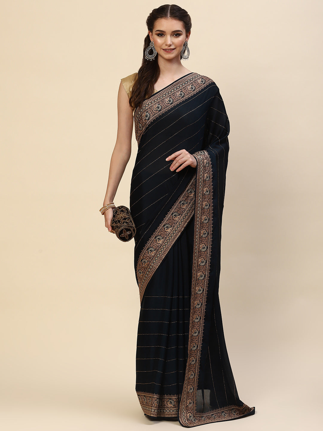 Swarovski Embroidered Georgette Saree