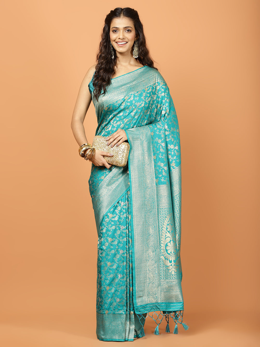 Zari Jaal Woven Art Silk Saree