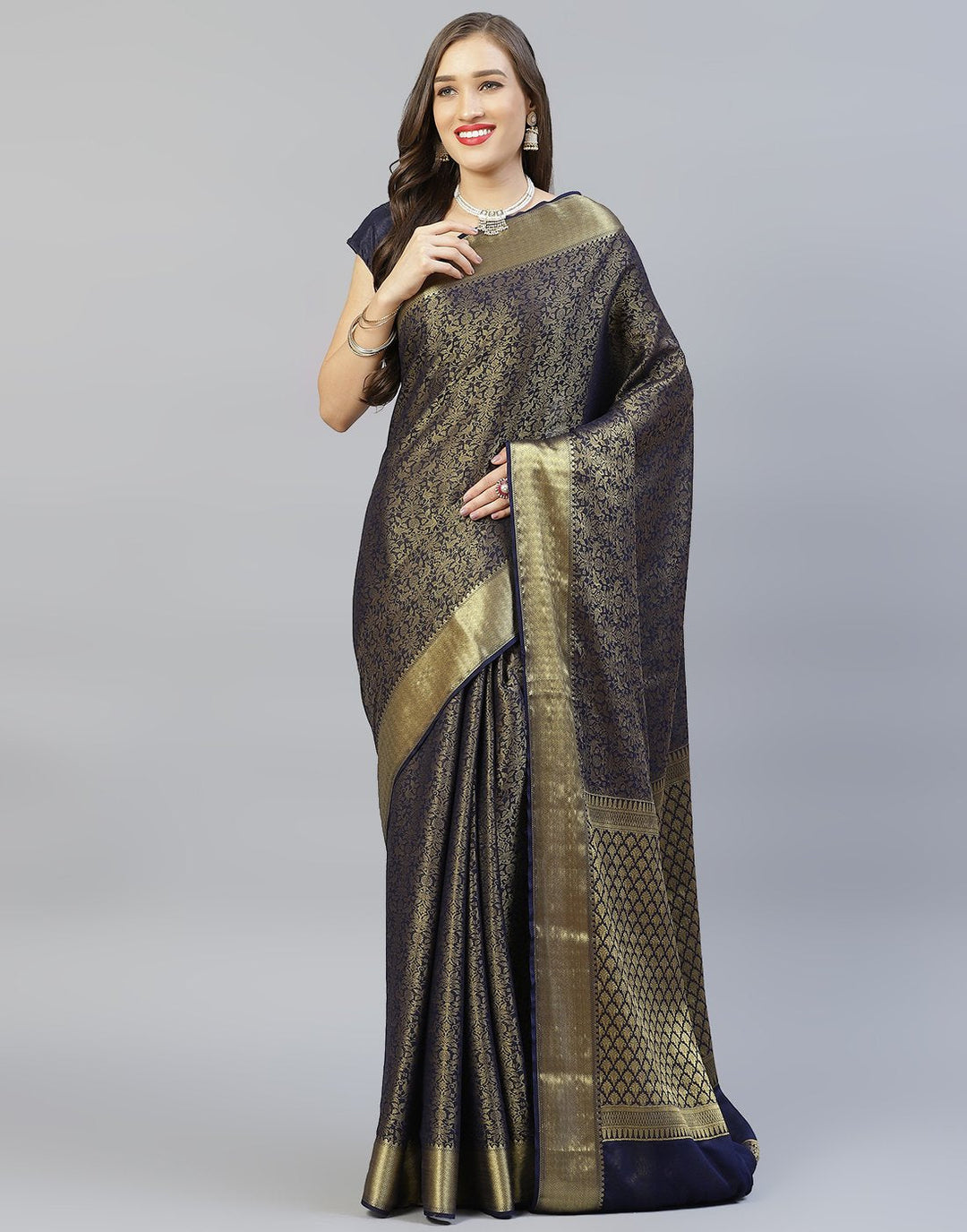 Semi Georgette with Beautiful Zari Jaal Weaves