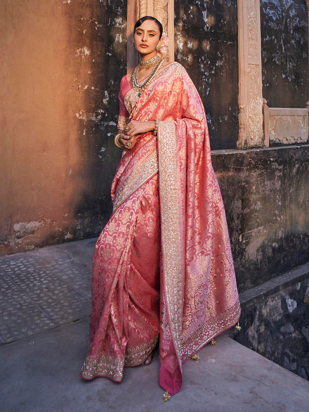 Gota Embroidered Handloom Saree