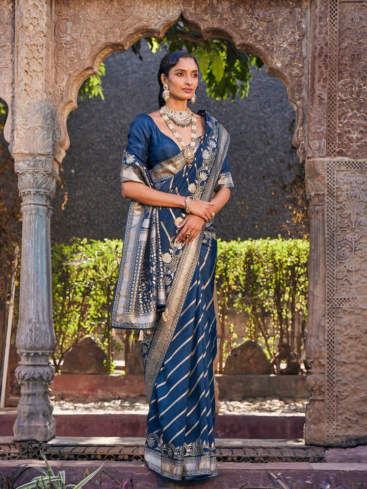 Zari Jaal Handloom Woven Saree