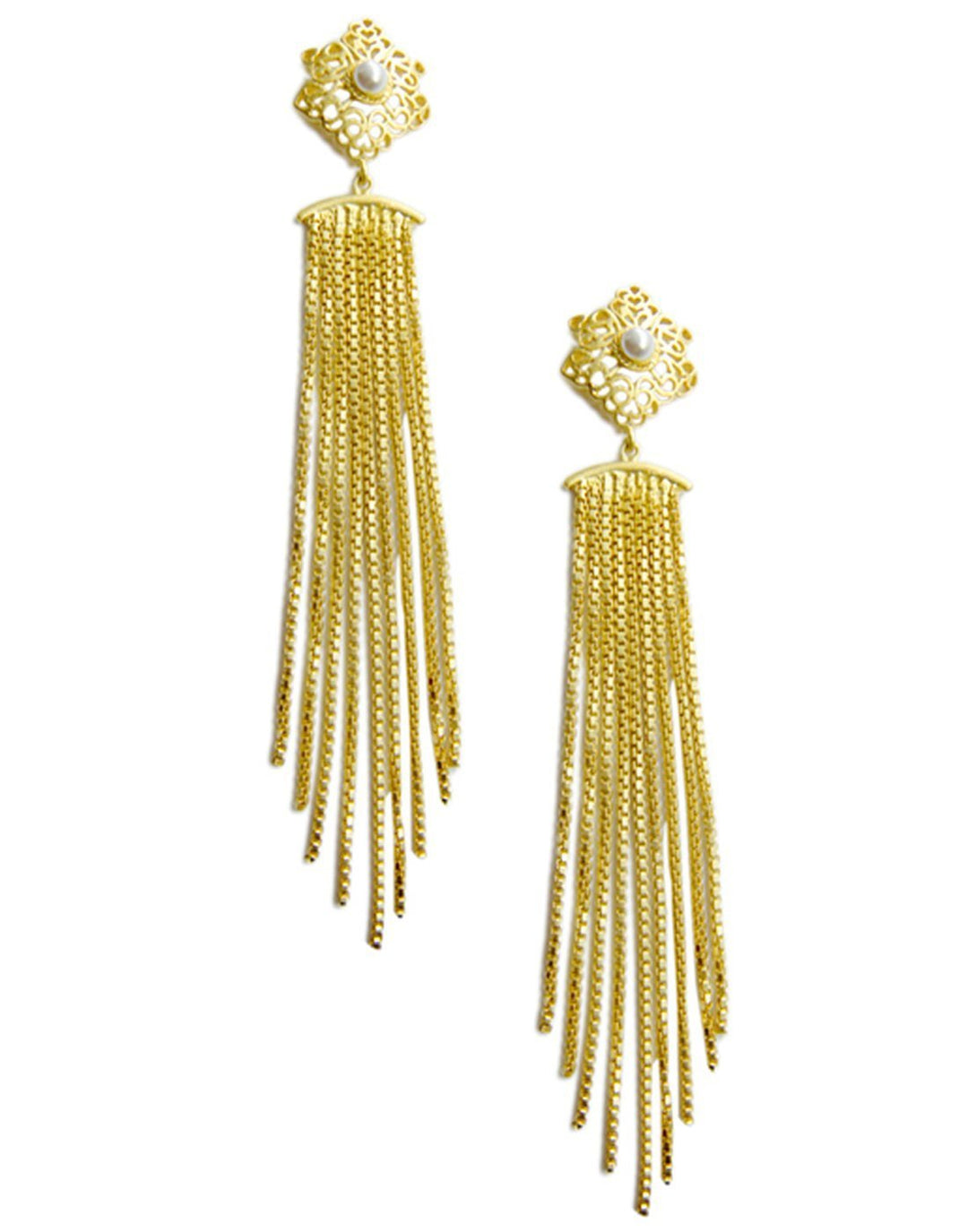 MBZ Meena Bazaar-Beautiful Silver Plated Droped Earrings