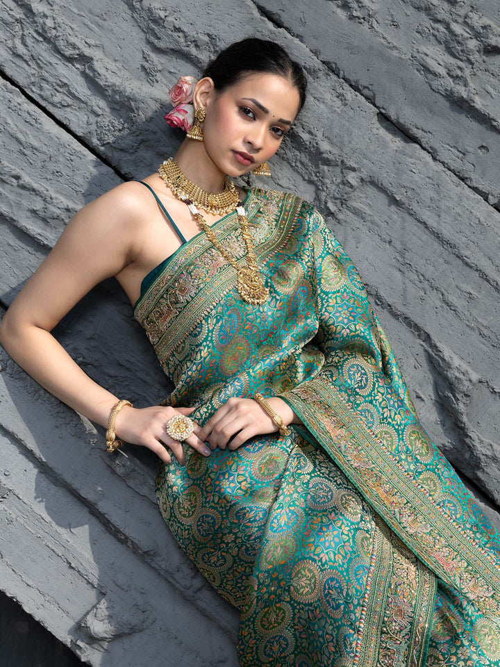 Embroidered Dola Silk Saree