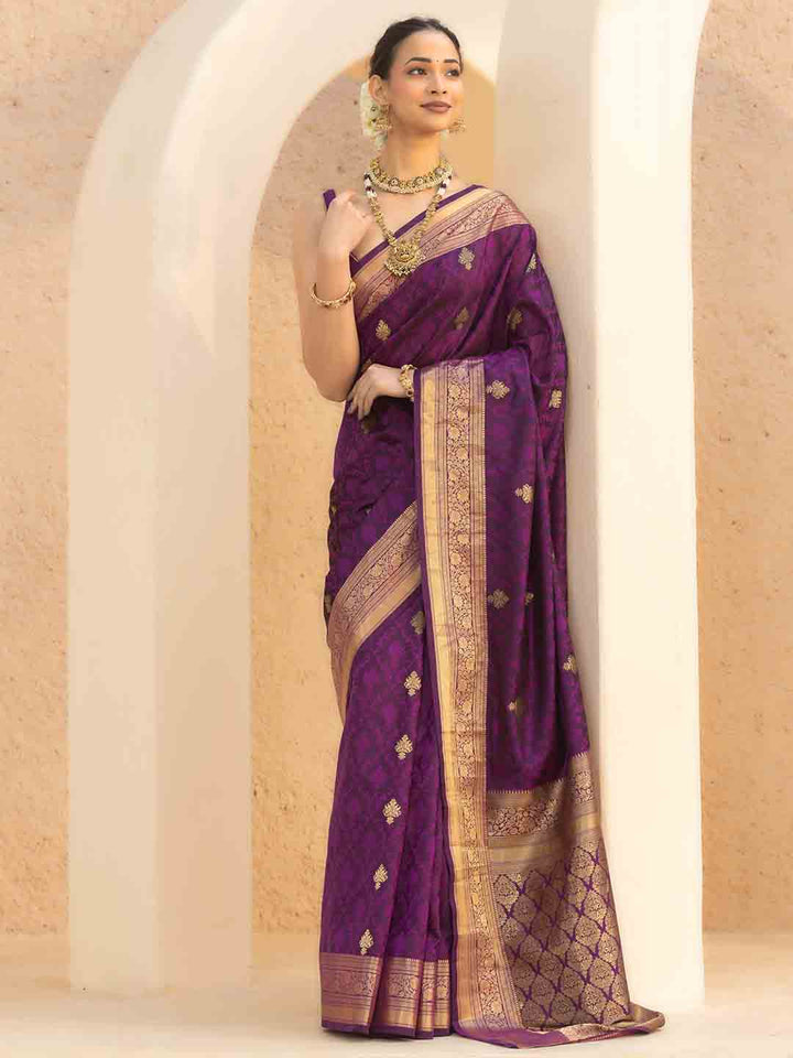 Woven Design Cotton Blend Saree