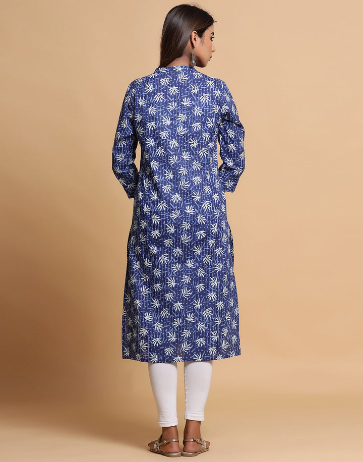 Indigo Cotton Printed Kurti
