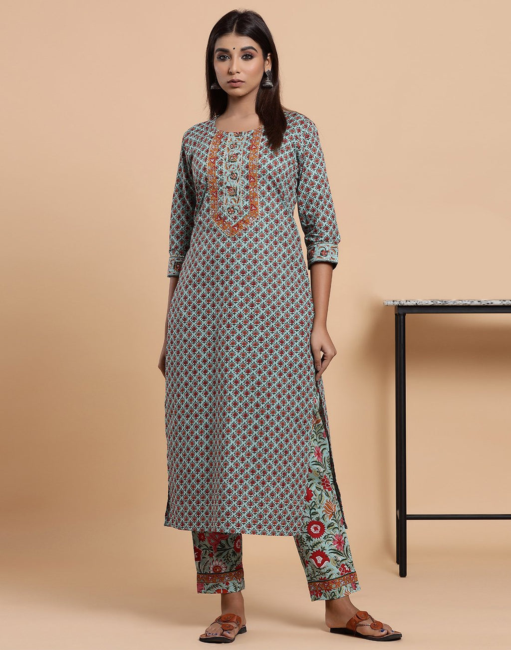 Printed Cotton Kurti with Pant