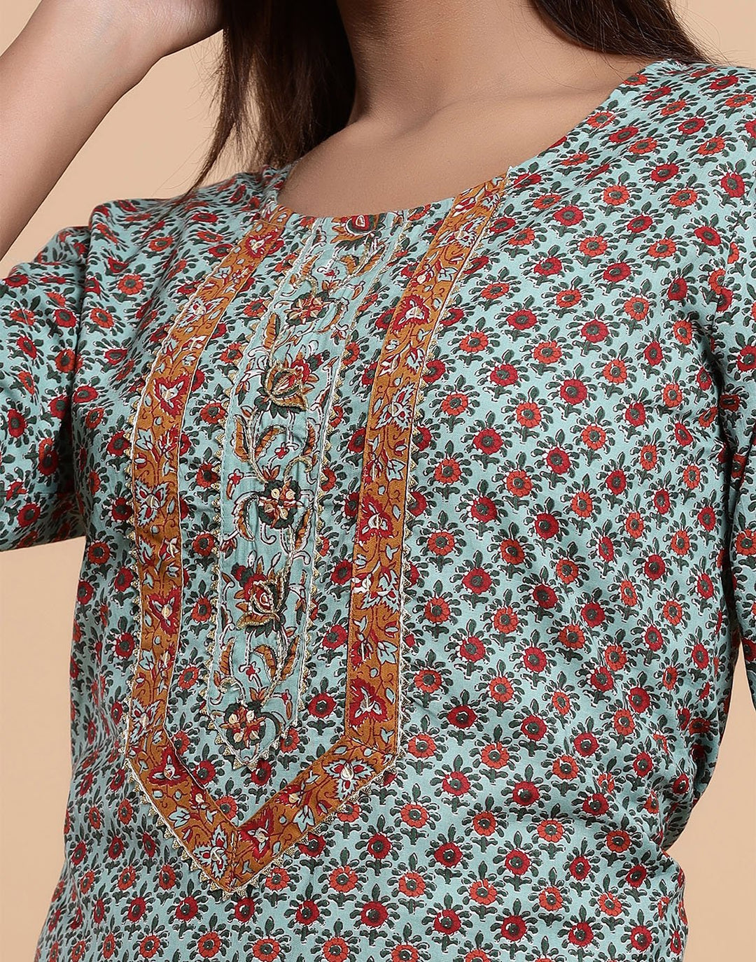 Printed Cotton Kurti with Pant