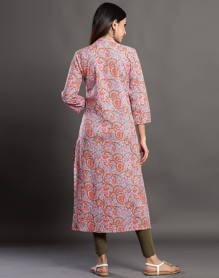 Floral Print Cotton Kurti