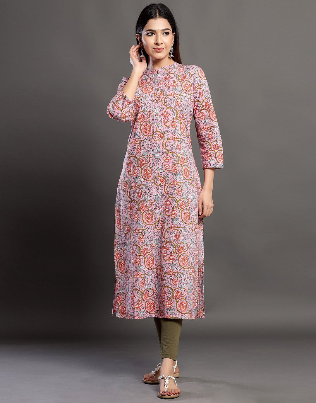 Floral Print Cotton Kurti