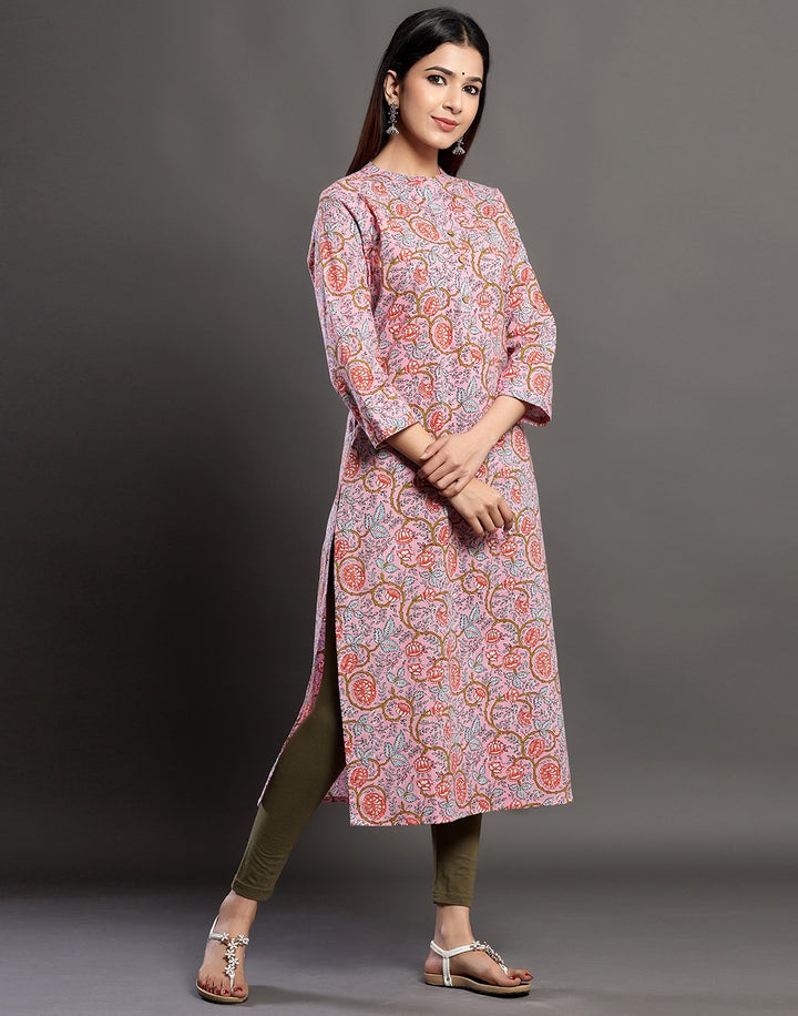 Floral Print Cotton Kurti