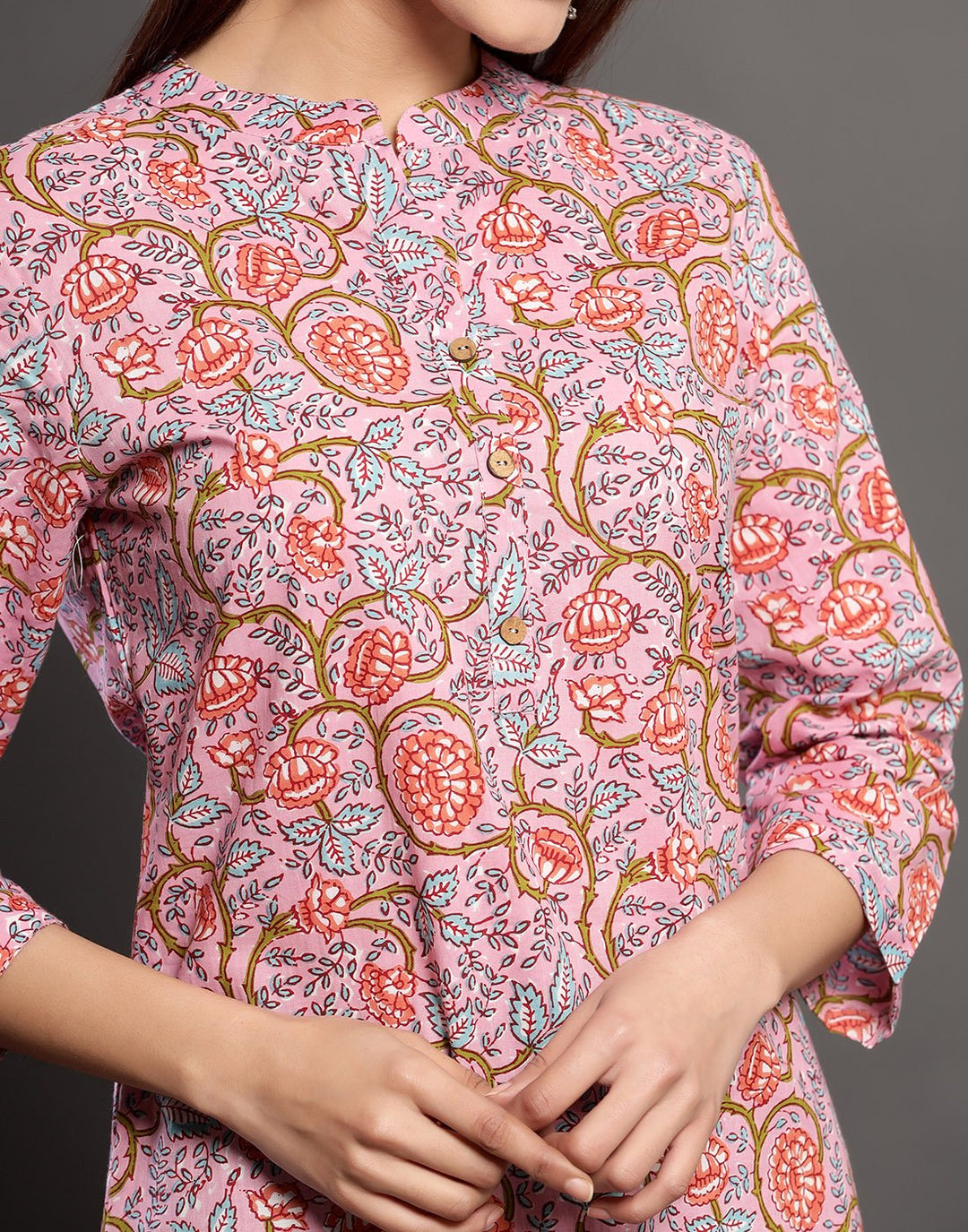 Floral Print Cotton Kurti