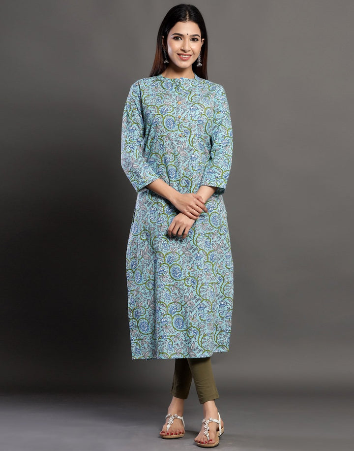 Floral Print Cotton Kurti