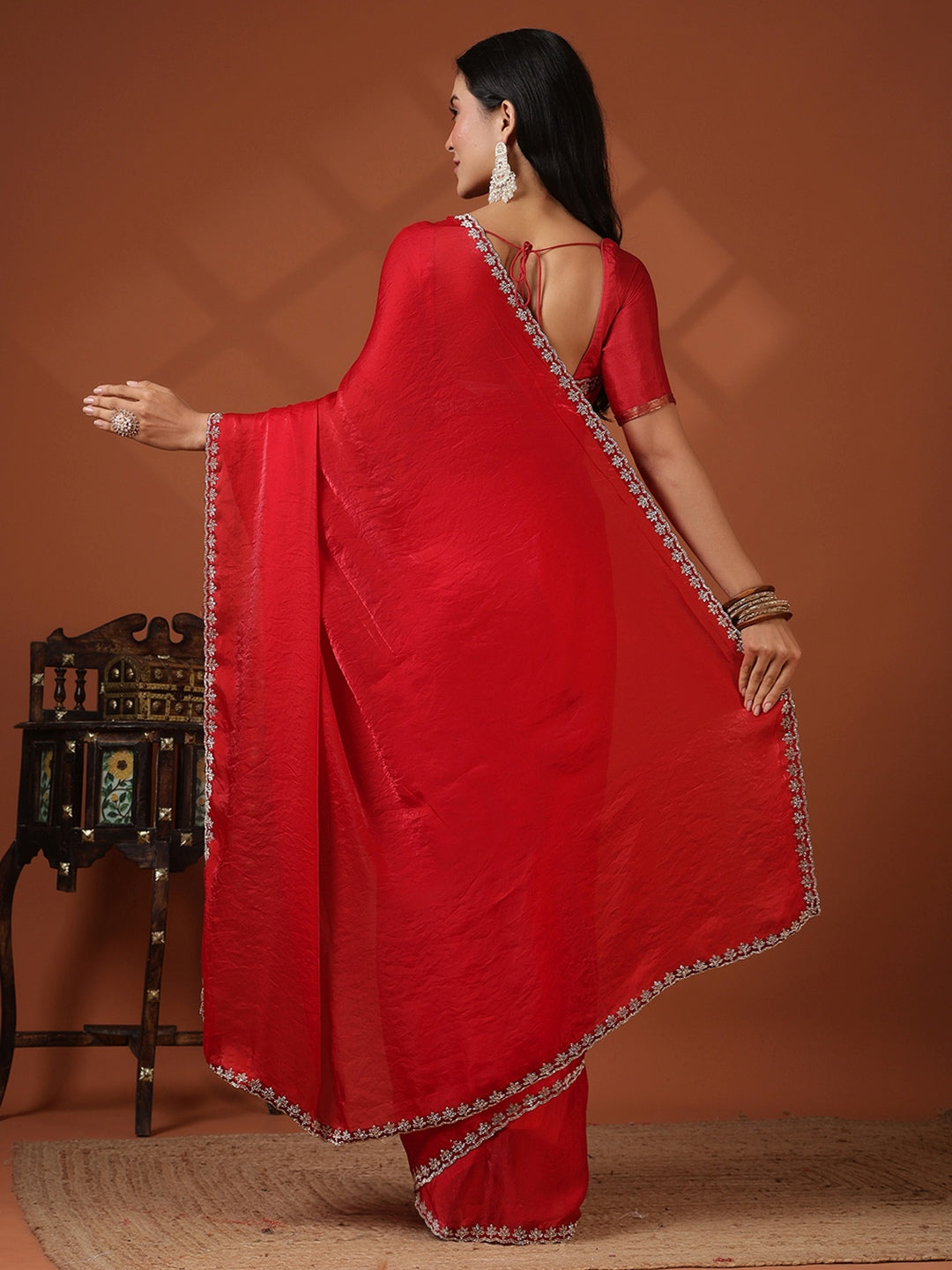Embroidered Organza Saree