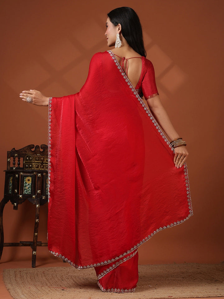 Embroidered Organza Saree
