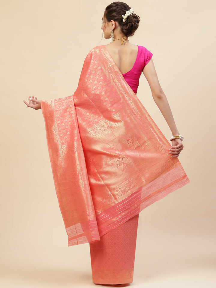 Zari Border Booti Cotton Woven Saree