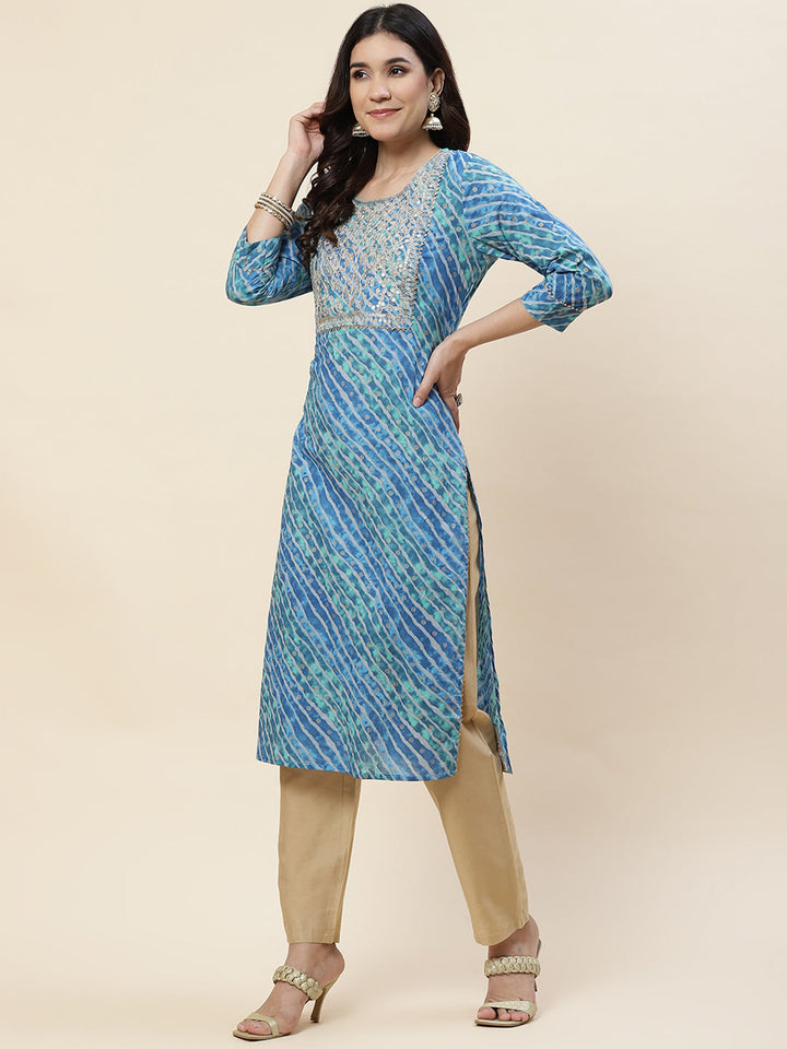 Leheriya Printed Cotton Kurta