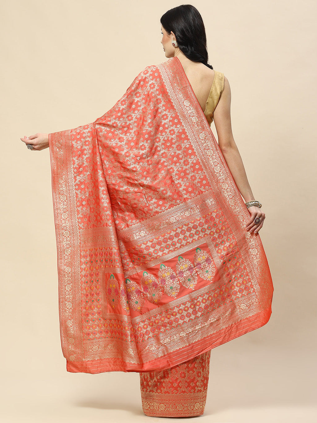 Zari Jaal Woven Art Silk Banarsi Saree