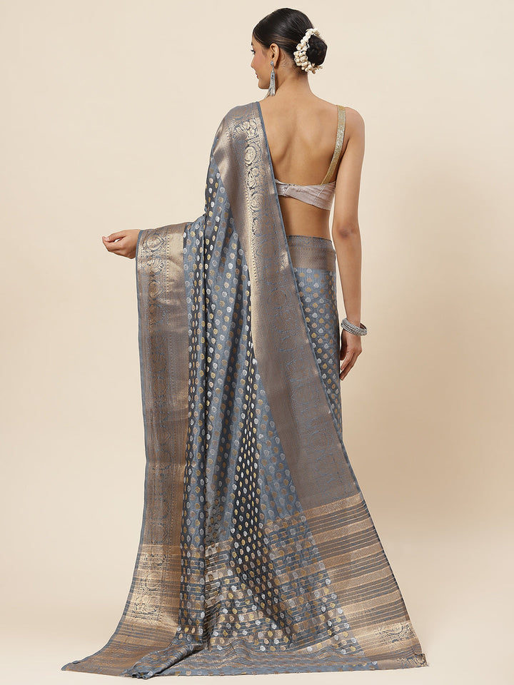 Zari Booti Woven Handloom Saree