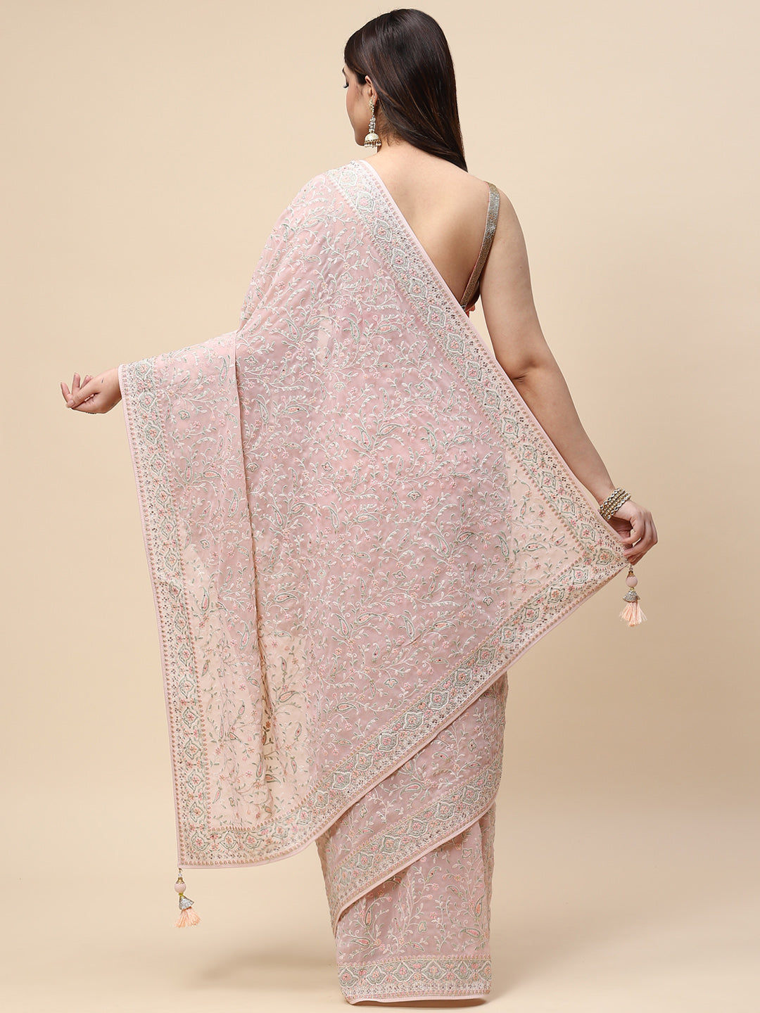 Resham Jaal Embroidered Georgette Saree