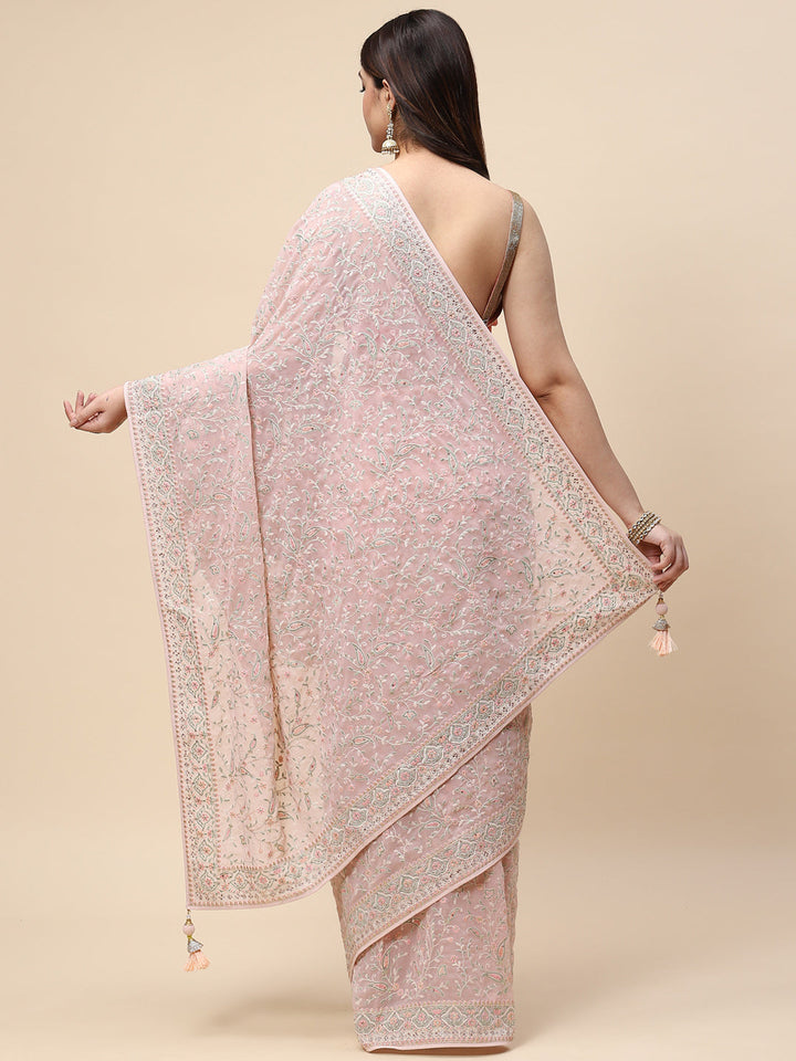 Resham Jaal Embroidered Georgette Saree