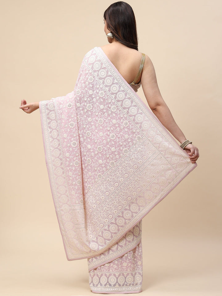 Embroidered Georgette Saree