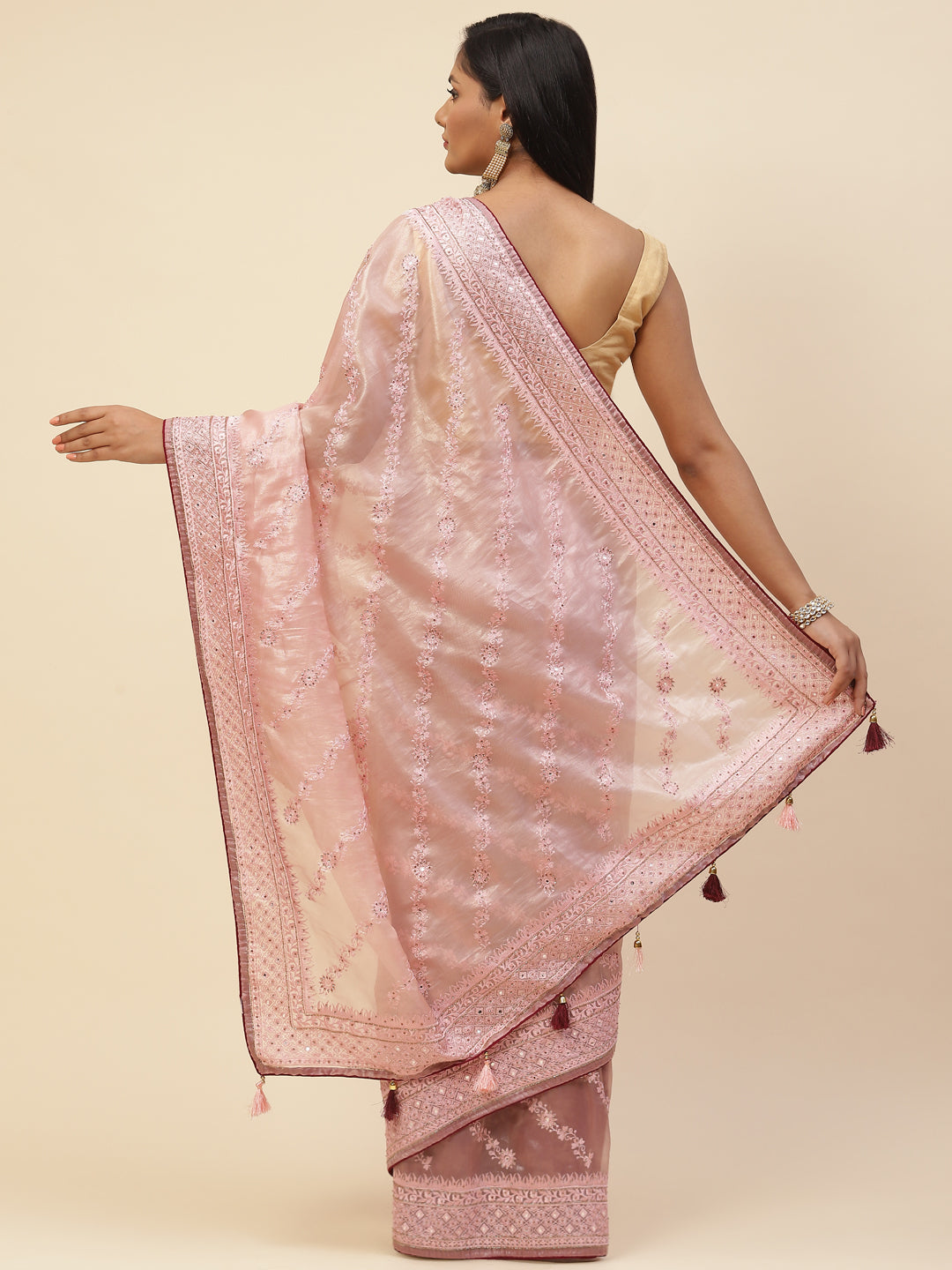 Cutdana Embroidered Organza Saree