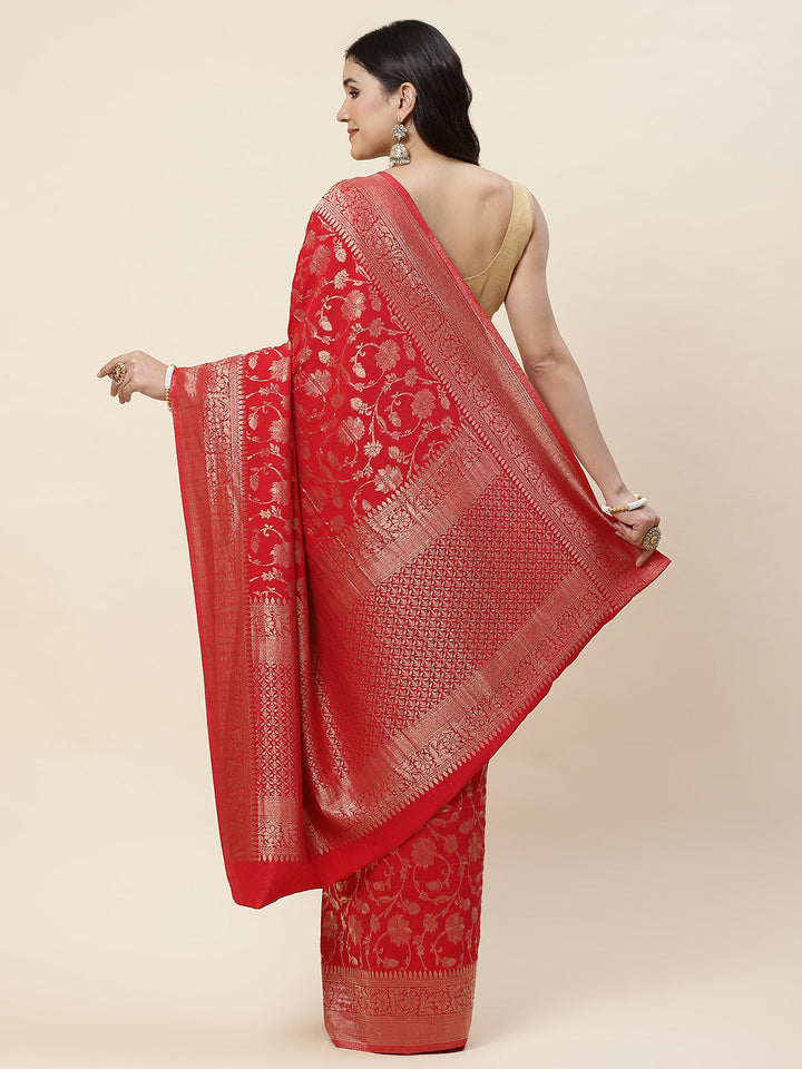 Zari Jaal Tussar Silk Plain Saree
